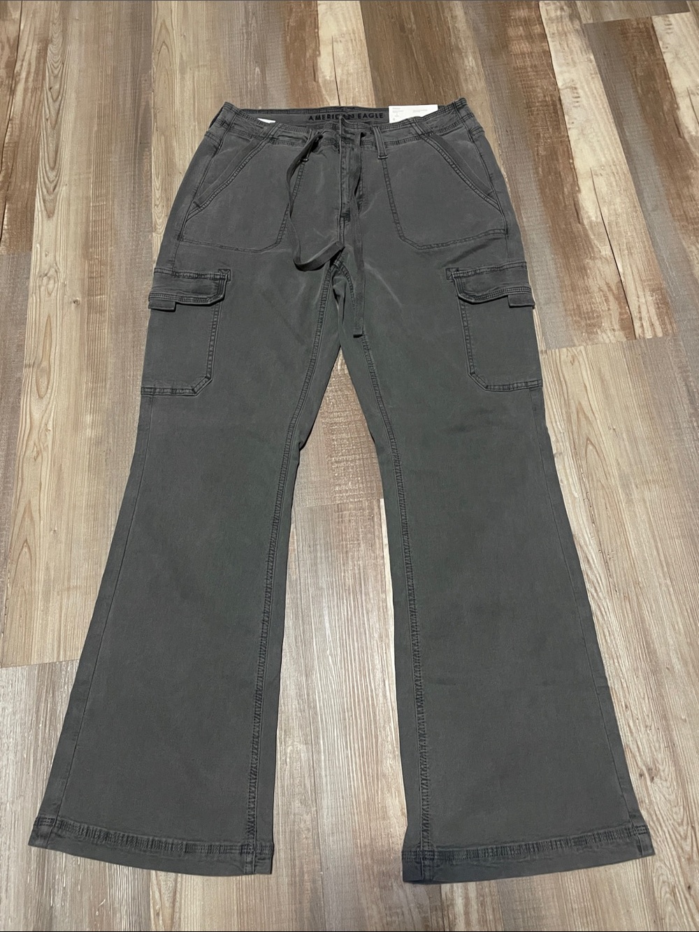 American Eagle Outfitters Charcoal Gray Boot Cut Cargo Pants